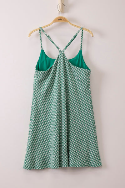 Textured Checkered Activewear Tennis Dress