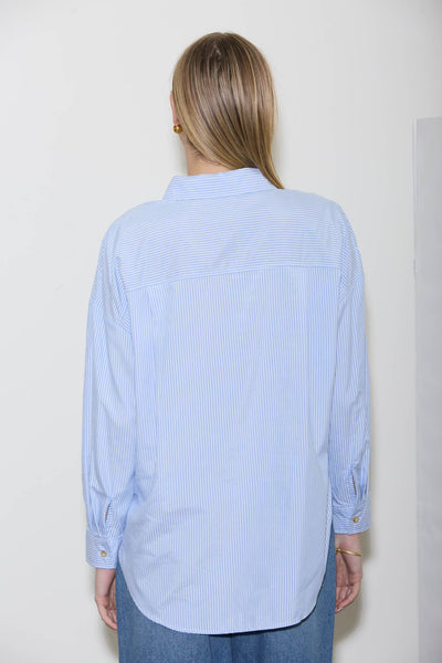 Stripe Long Sleeve Collared Shirt