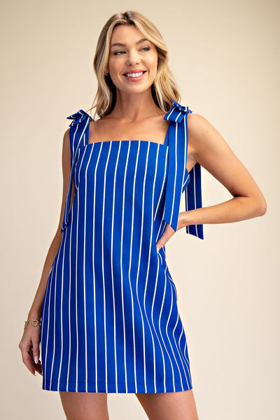 Tie-Strap Square Neck Mini Dress