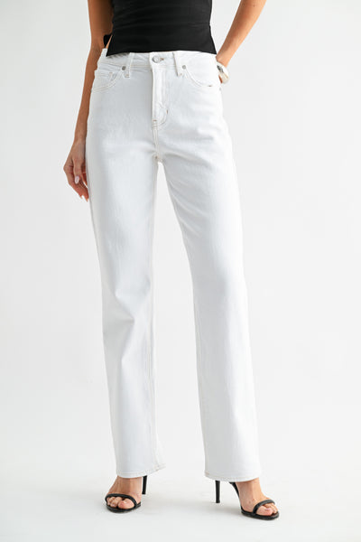 JBD Mid Rise Stovepipe Straight Leg Jean