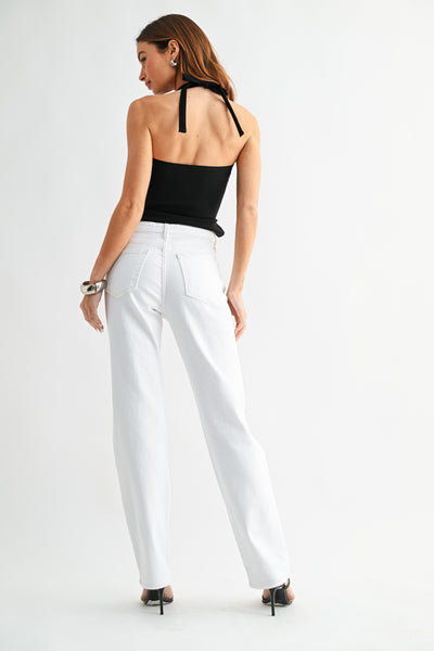 JBD Mid Rise Stovepipe Straight Leg Jean