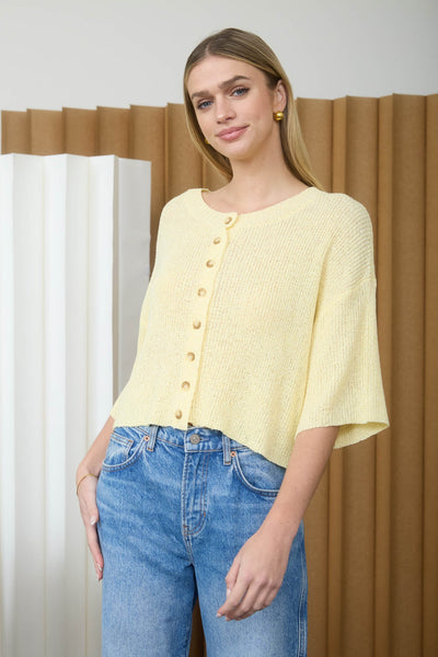 Boxy Button Down Knit Cardigan