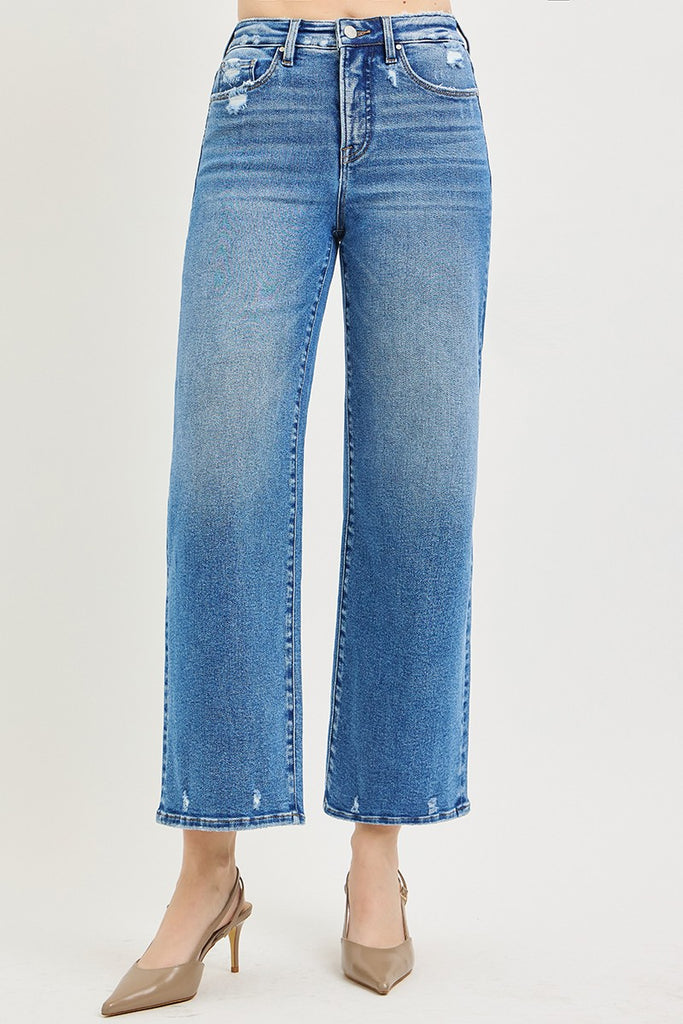 Risen TC High Rise Crop Wide Jeans