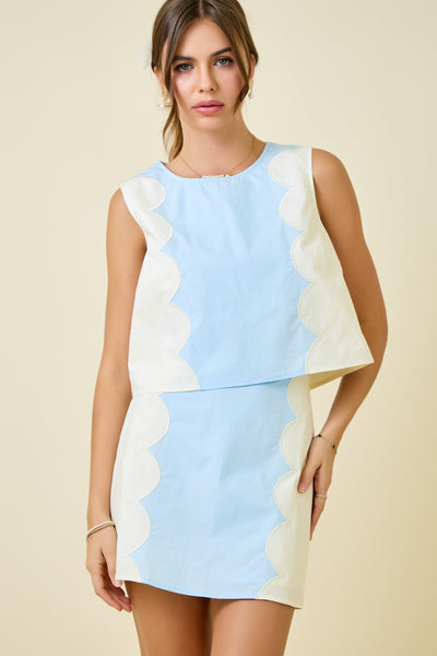 Sleeveless Top & A-Line Skirt Set