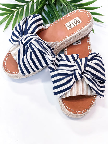Mia Danielle Striped Platform Sandal