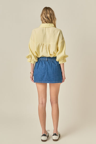 Balloon Sleeve Button Down Top