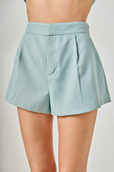Pleated Wide Leg Shorts
