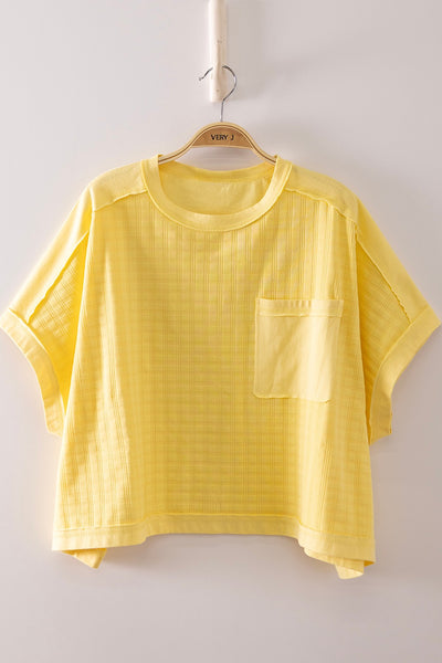 Dolman Sleeve Textured Knit Casual Top