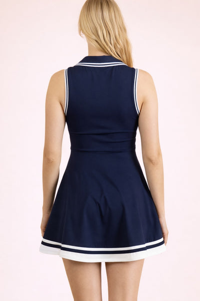 Collared Sleeveless Activewear Tennis Dress