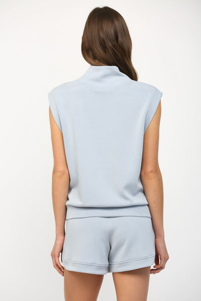 Modal Sleeveless Zip-Up Top