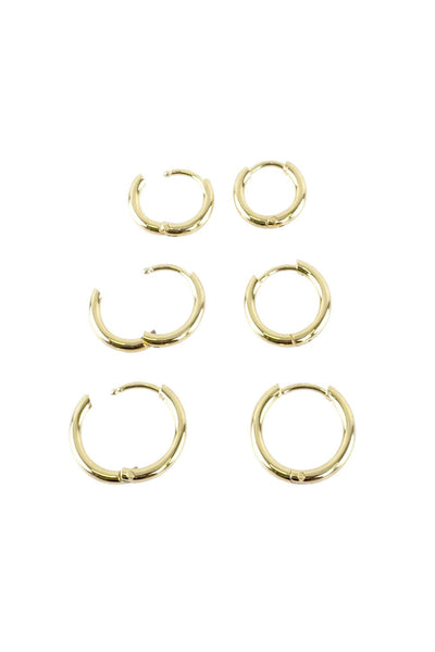 14k Gold Dipped Mini Huggie Hoop Earring Set