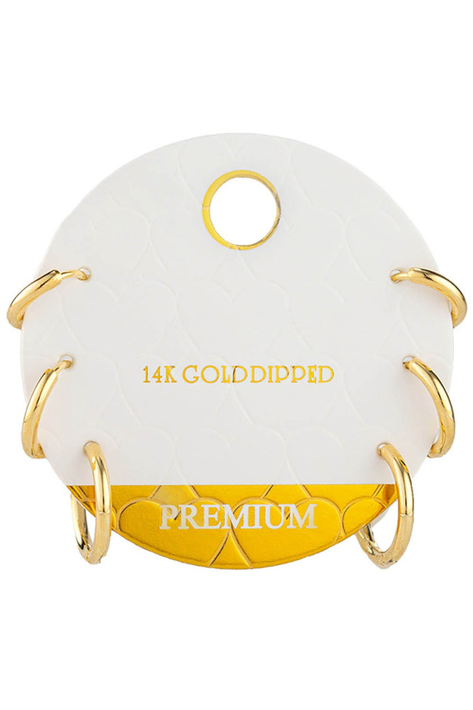14k Gold Dipped Mini Huggie Hoop Earring Set