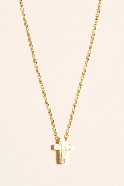 18k Gold Dipped Mini Cross Pendant Necklace