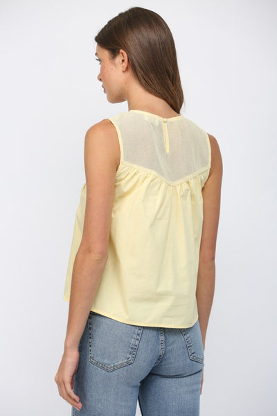 Sleeveless Lace Trimmed Top