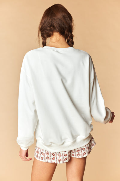 Football Gingham Lace Patch Sweatshirt