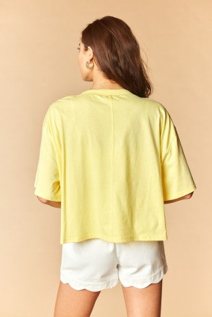 Louisiana Cheers Lace Trim Pennant Tee