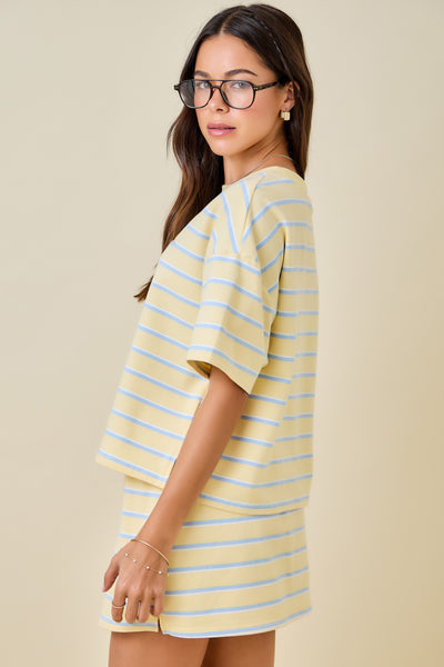 Striped Boxy Lounge Sweatshirt Top
