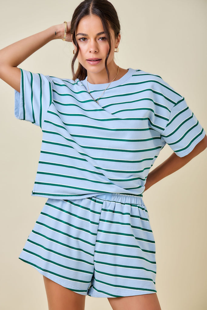 Striped Boxy Lounge Sweatshirt Top