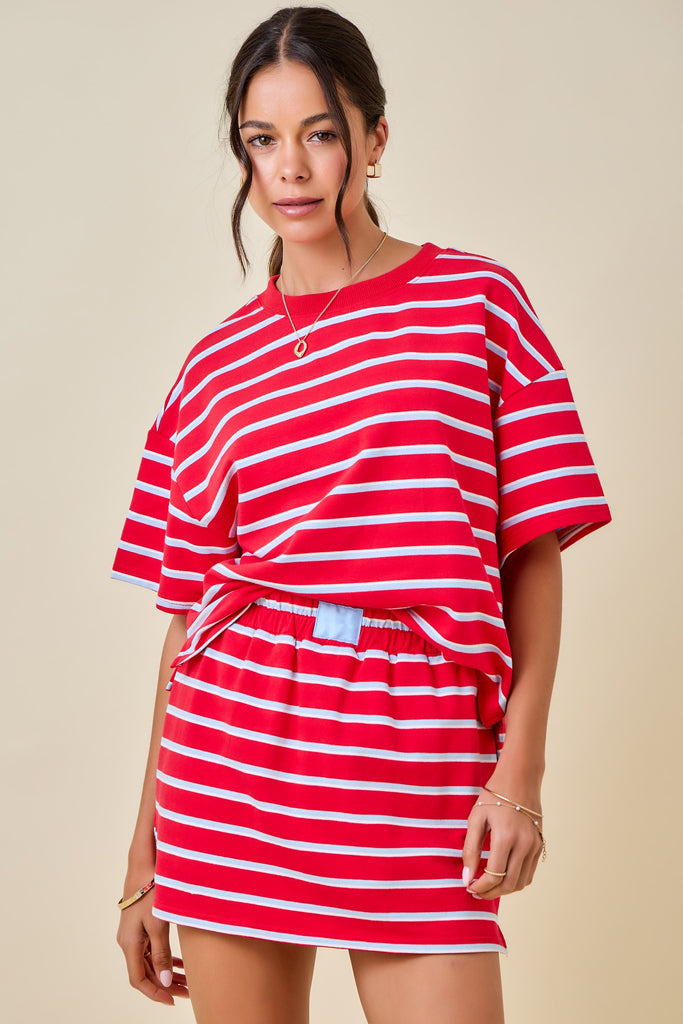 Striped Boxy Lounge Sweatshirt Top