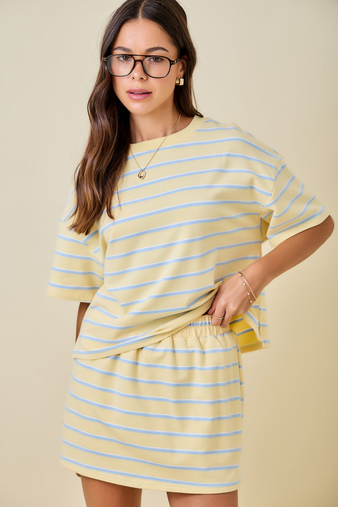 Striped Boxy Lounge Sweatshirt Top