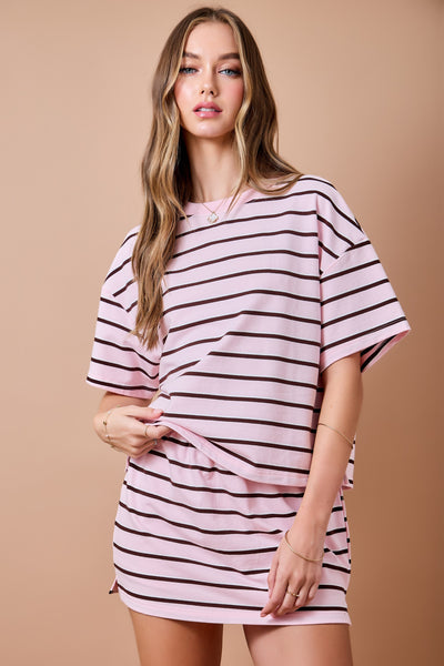 Striped Boxy Lounge Sweatshirt Top