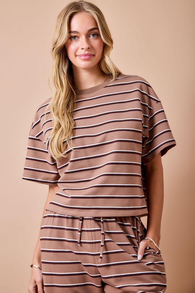 Striped Boxy Lounge Sweatshirt Top
