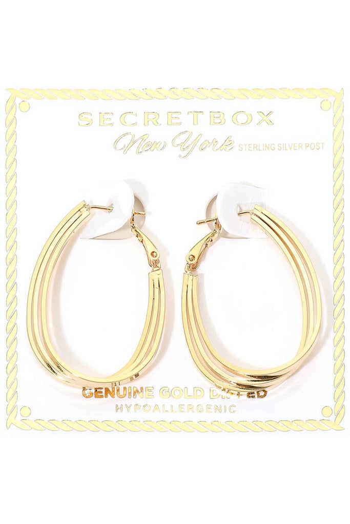 Gold Dipped Teardrop Hoop Earrings