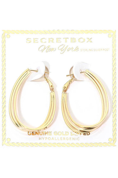 Gold Dipped Teardrop Hoop Earrings