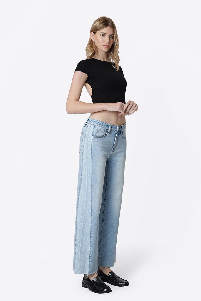 Vervet HR Two Tone Twist Wide Jeans