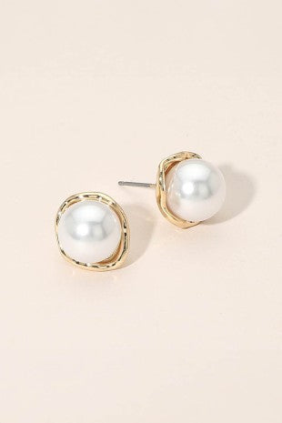 Bold Pearl Stud Earrings