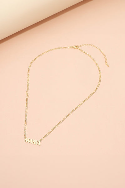18k Gold Dipped Mama Letter Plate Pendant Necklace