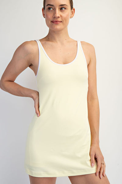 Butter Contrast Piping Mini Dress