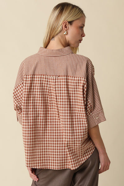 Brielle Gingham Short Sleeve Top