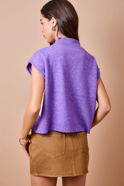 Game Day Mockneck Sweater Vest Top