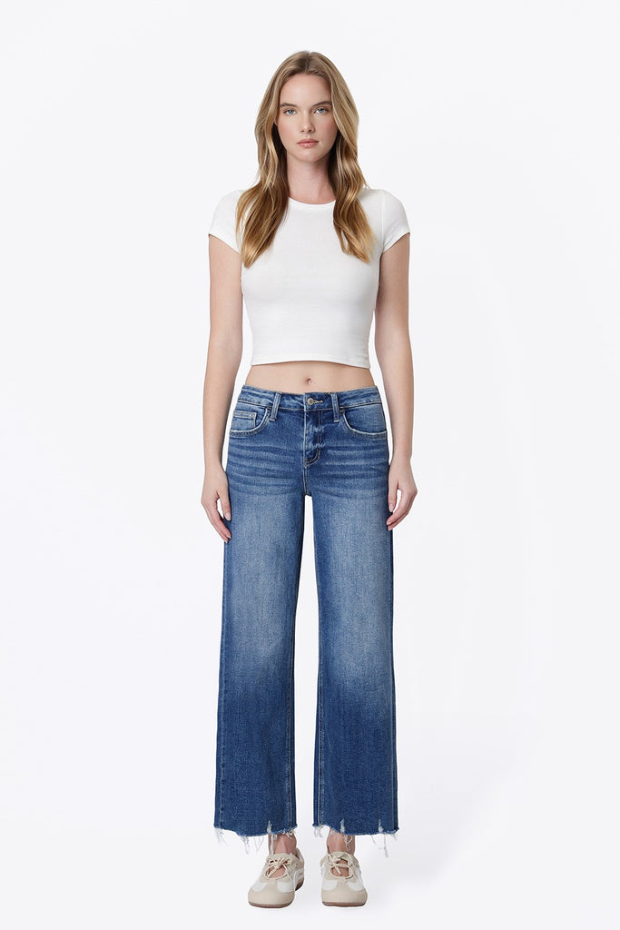 Vervet MR Raw Hem Wide Jeans