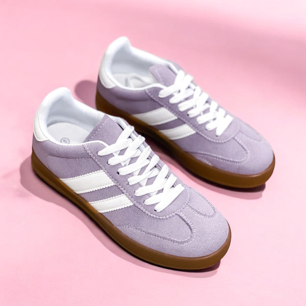 Roxie Striped Suede Low Top Sneaker