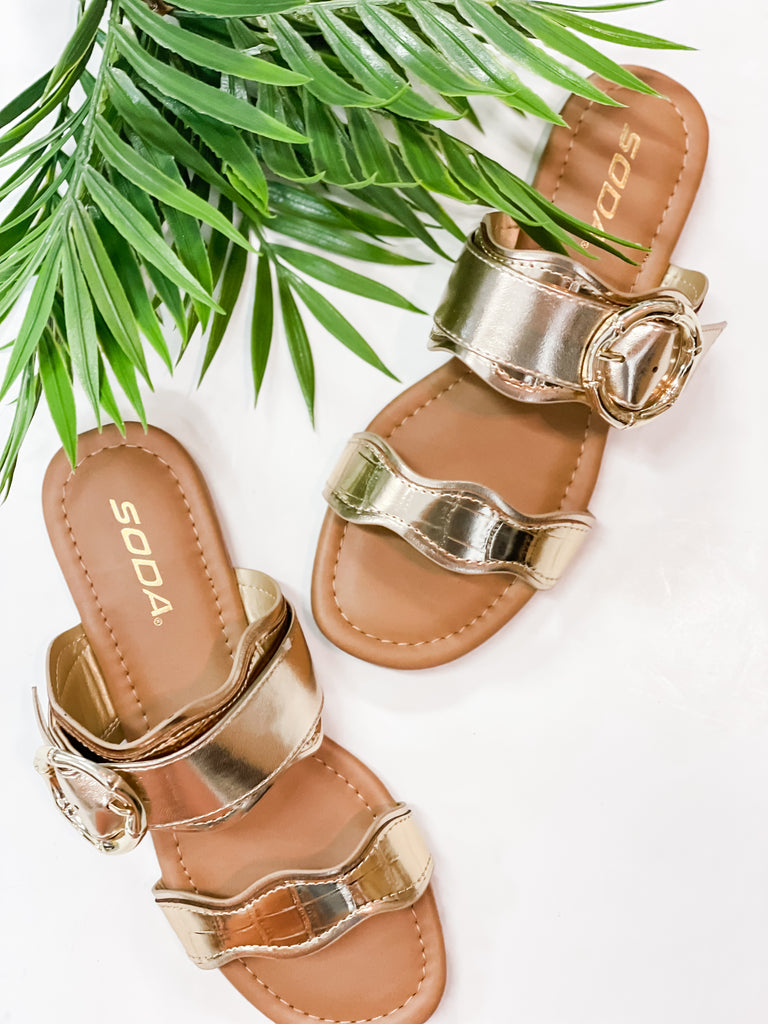 Soda Sheena Wavy Buckle Strap Sandal