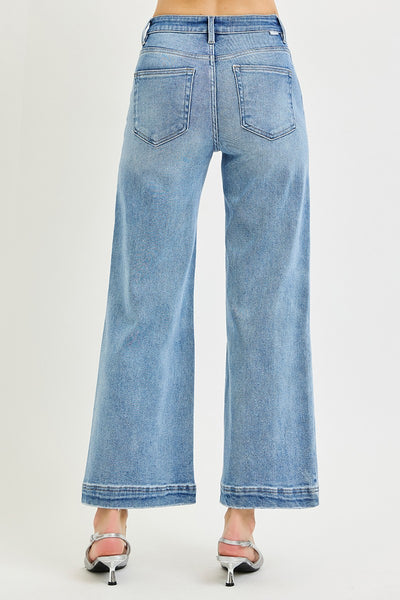 Risen HR Crop Wide Front Yoke Jeans
