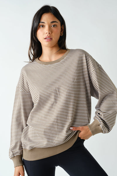 Coastal Striped Crewneck Sweatshirt