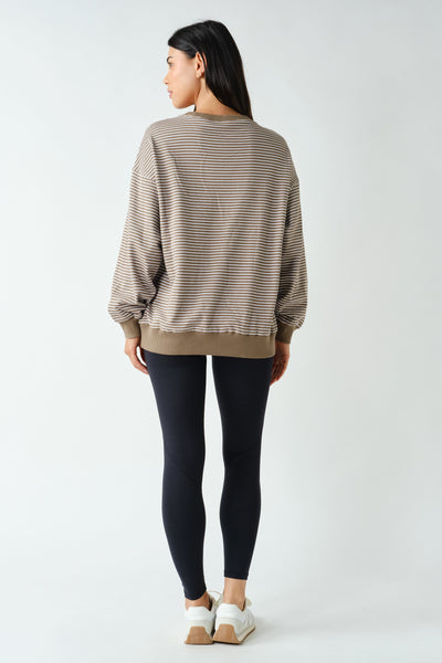 Coastal Striped Crewneck Sweatshirt