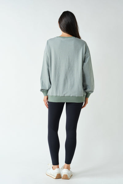 Coastal Striped Crewneck Sweatshirt