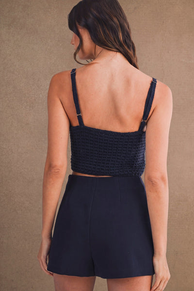Solid High Waist Mini Skort