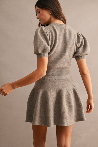 Puff Sleeve Crop Top & Mini Skirt Set