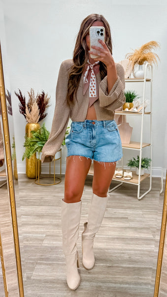 V-Neck Bell Sleeve Cardigan
