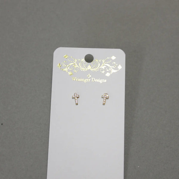 Tiny Cross Post Earrings