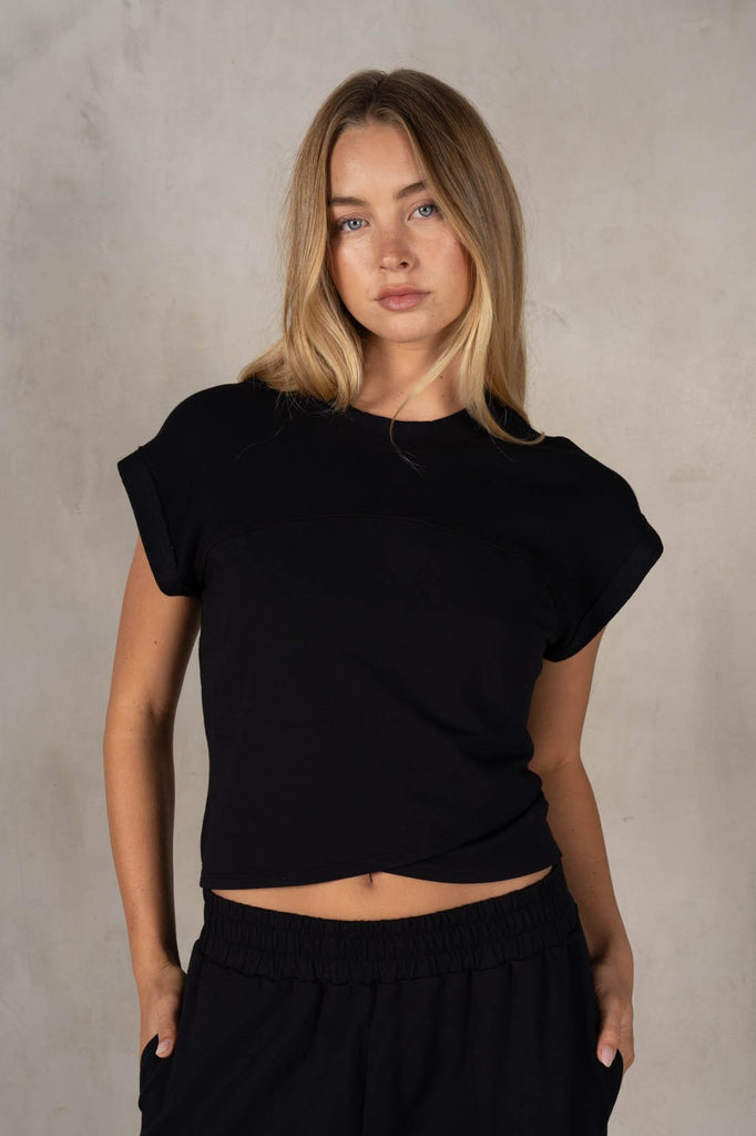 Drop Sleeve Overlap Front Top
