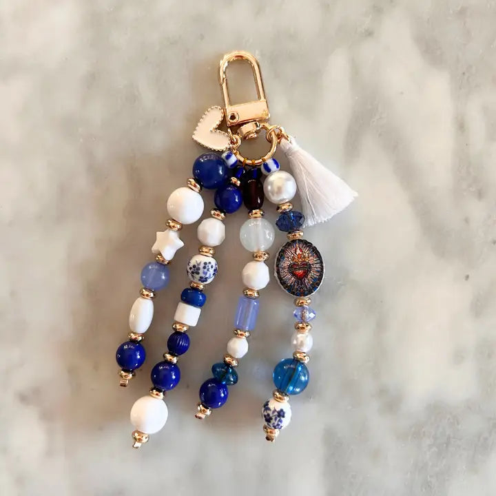 Holy Water Sacred Heart Keychain Bag Charm