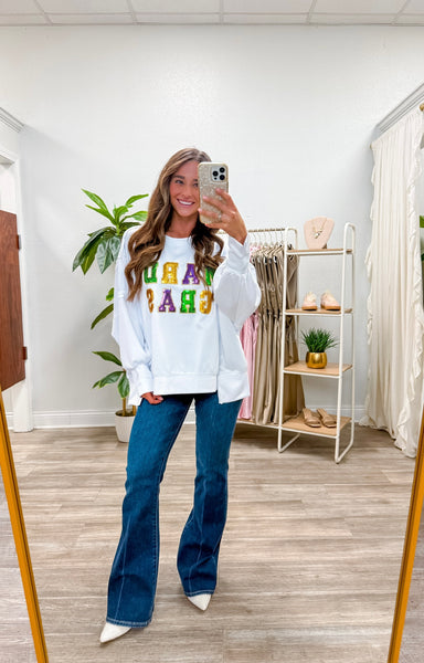 Sequin Mardi Gras Loose Fit Top
