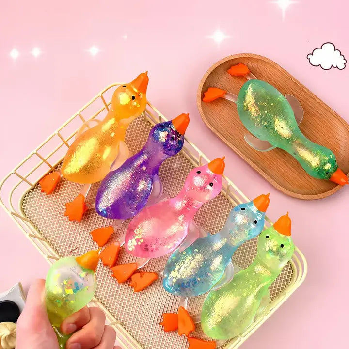 Gold Glitter Goose Squishy Slow Rising Toy