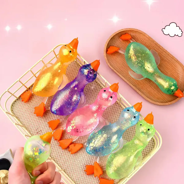 Gold Glitter Goose Squishy Slow Rising Toy